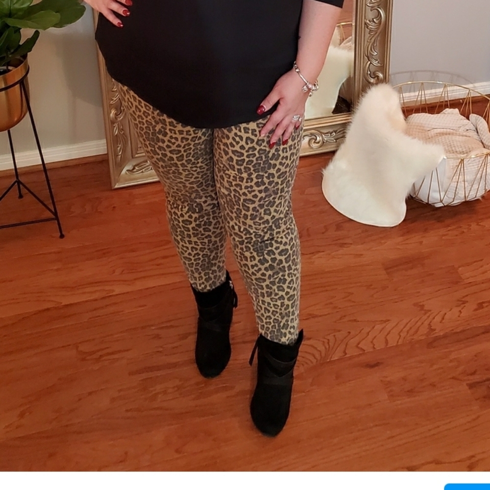 Leopard jegging jean